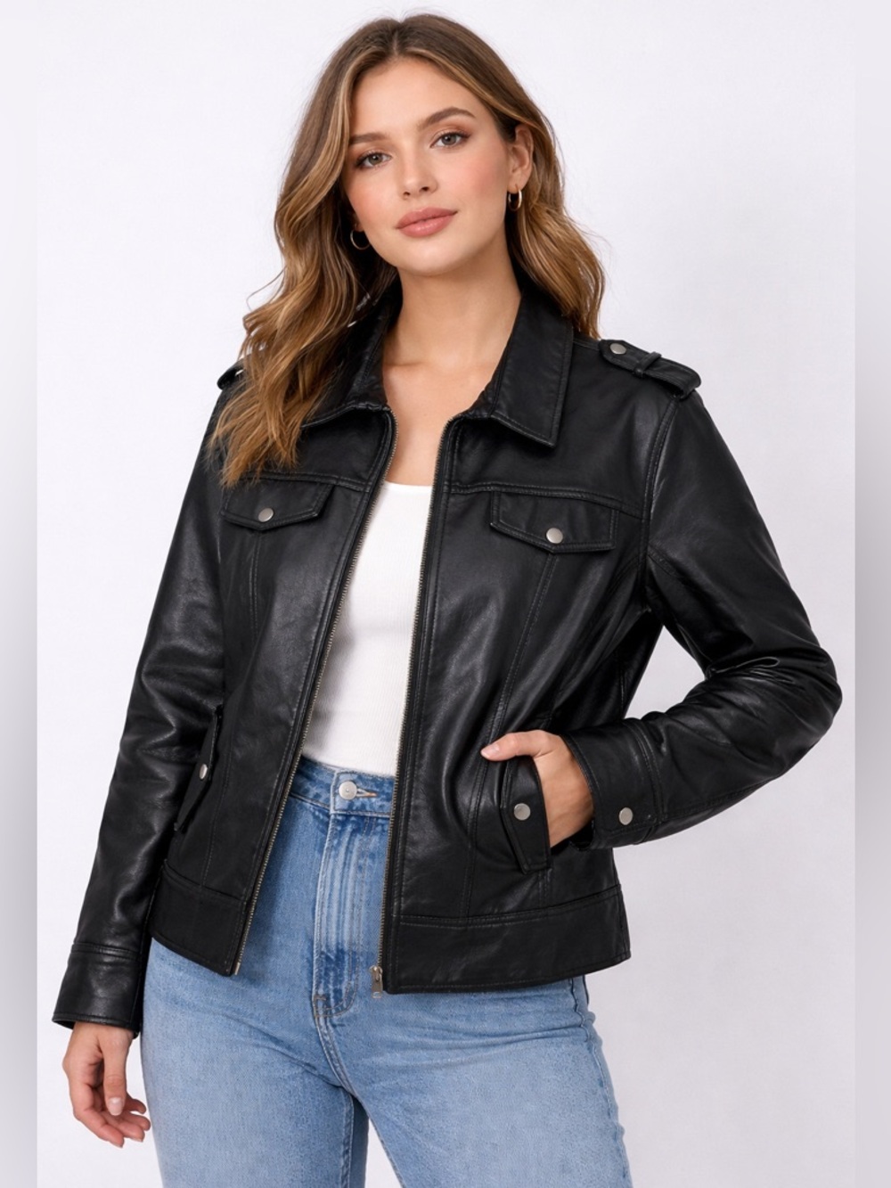 D/C Jeans Black Faux Leather Jacket